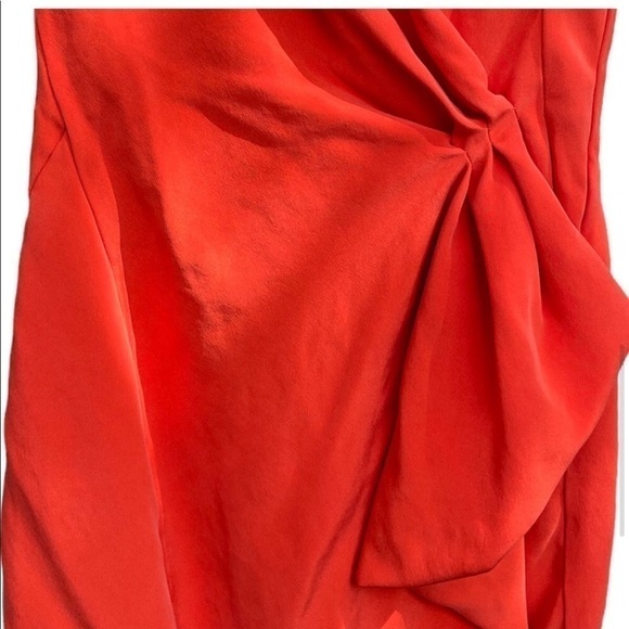 DENNIS Merotto orange dress sz 4 sleeveless mini - Picture 4 of 7